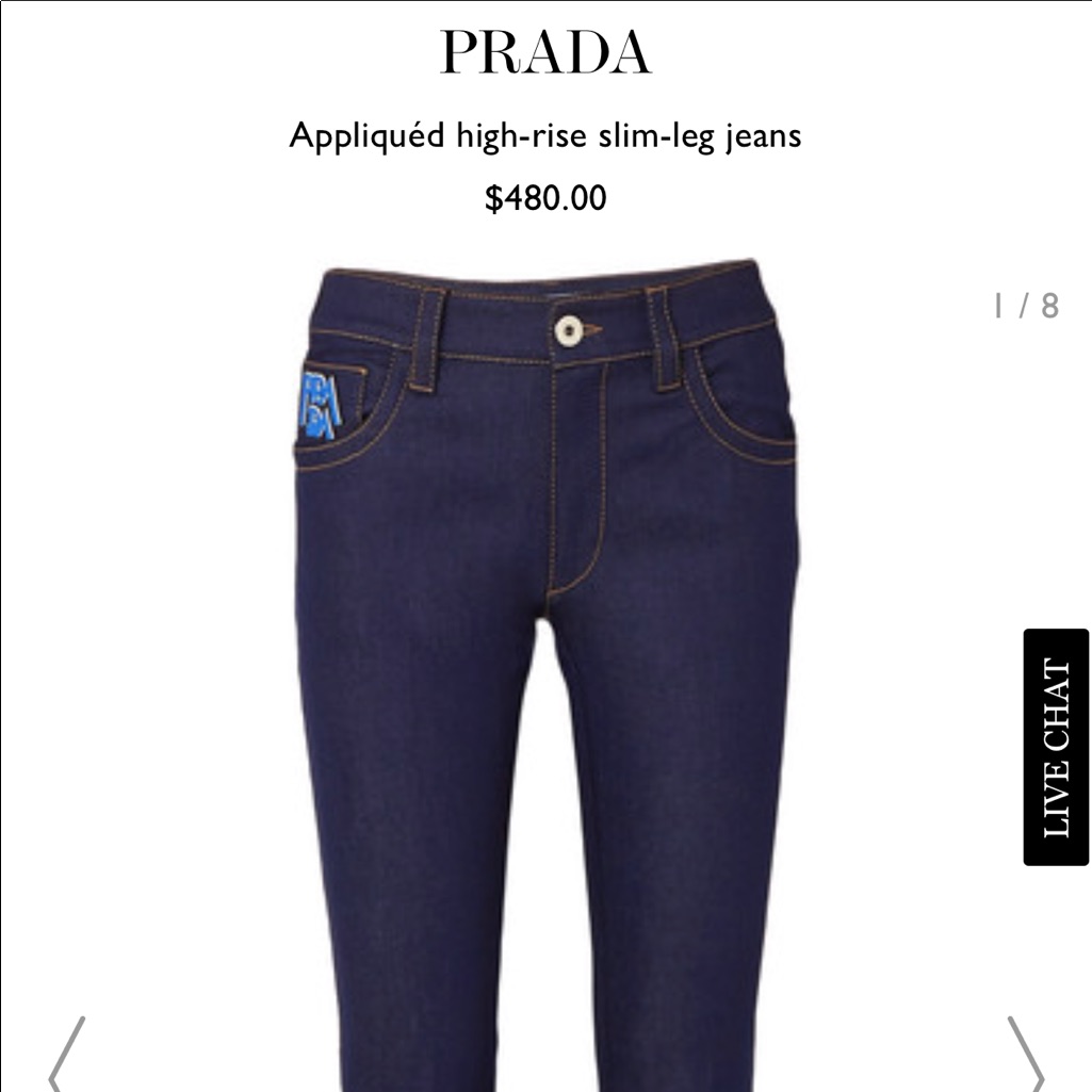 Nwt New Season Prada Straight Leg Jeans Sz25 $480